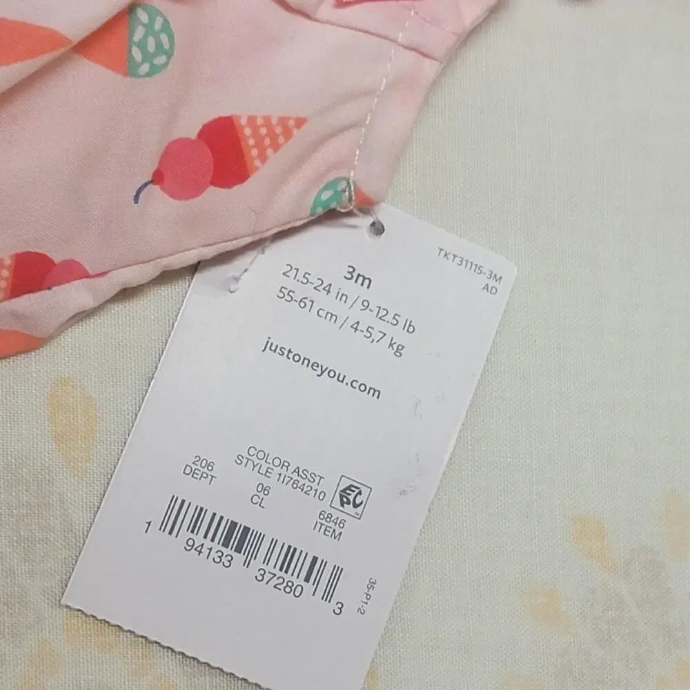 Carter's Just One You Romper - Ice Cream Cones - 3 Months - NWT